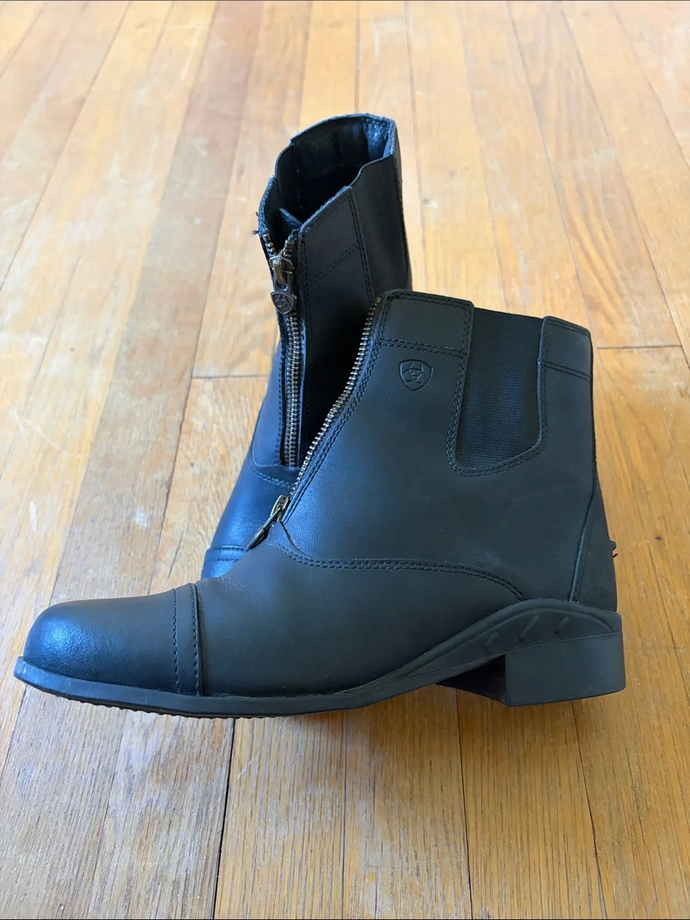 Ariat Black Front-Zip Ankle Boots WIGGLE ROOM